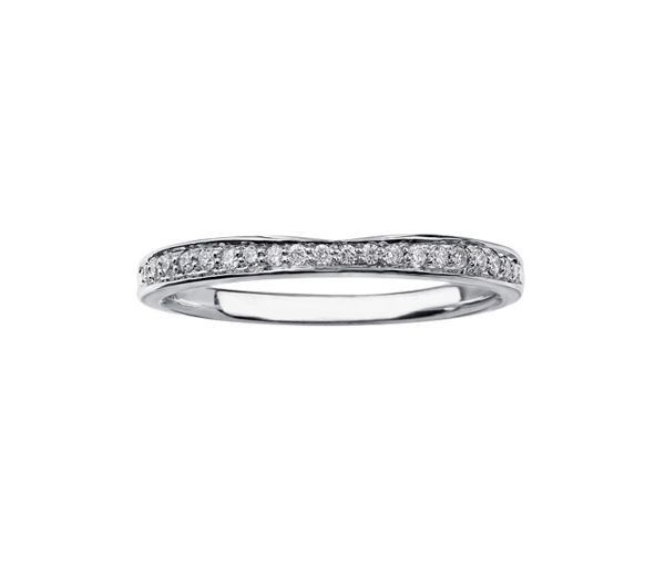 JONC SEMI-ÉTERNITÉ EN OR 14K BLANC SERTI DE DIAMANTS